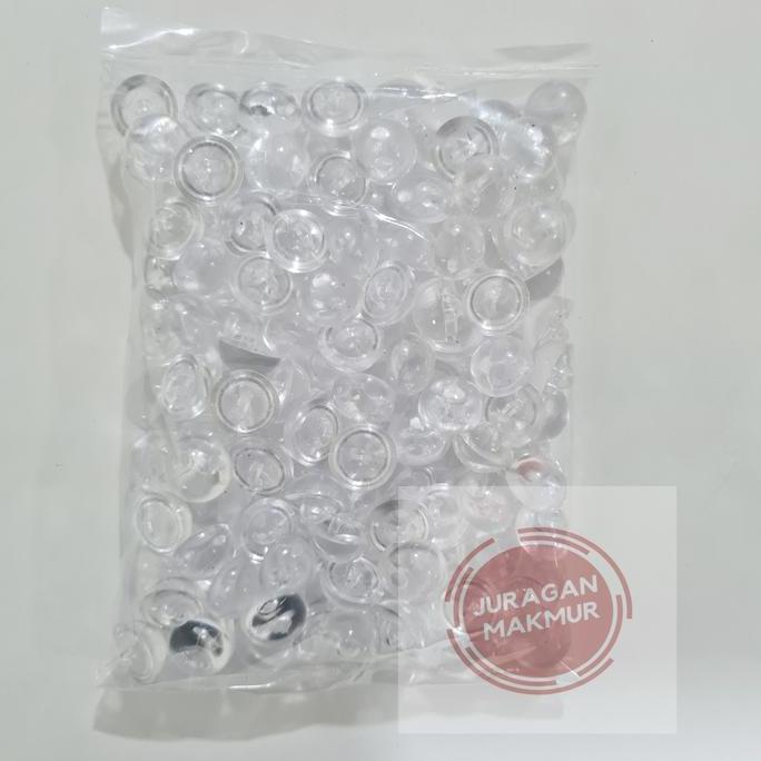 Costurar - Kancing Jamur Kristal Putih Bening Dan Hitam 13Mm 1,3Cm 20L - Kancing Jamur Kristal High 