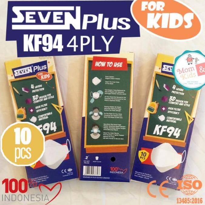 Bebasaja- Masker Seven Plus Kids Kf94 4Ply | Masker Anak Kf 94 Isi 10 Pcs