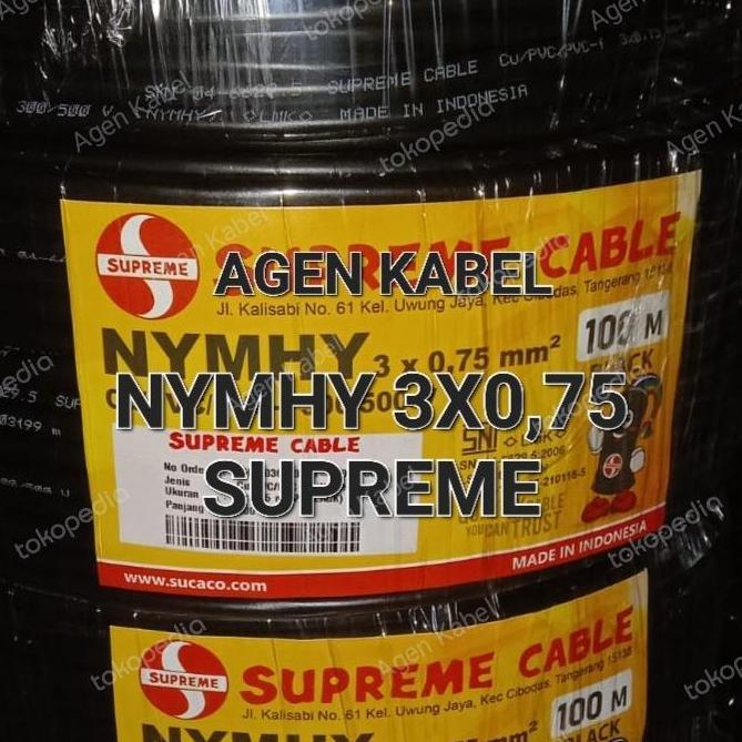 Promo NYYHY 3x0.75mm SUPREME/ KABEL SERABUT 3 x 0,75mm / 3X0,75 / 3 X 0.75MM Diskon