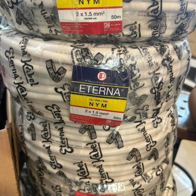 Promo KABEL ETERNA 2x1.5mm / ETERNA 2 X 1.5 MM (1 ROLL=50meter) nym 2x1,5mm eterna Diskon