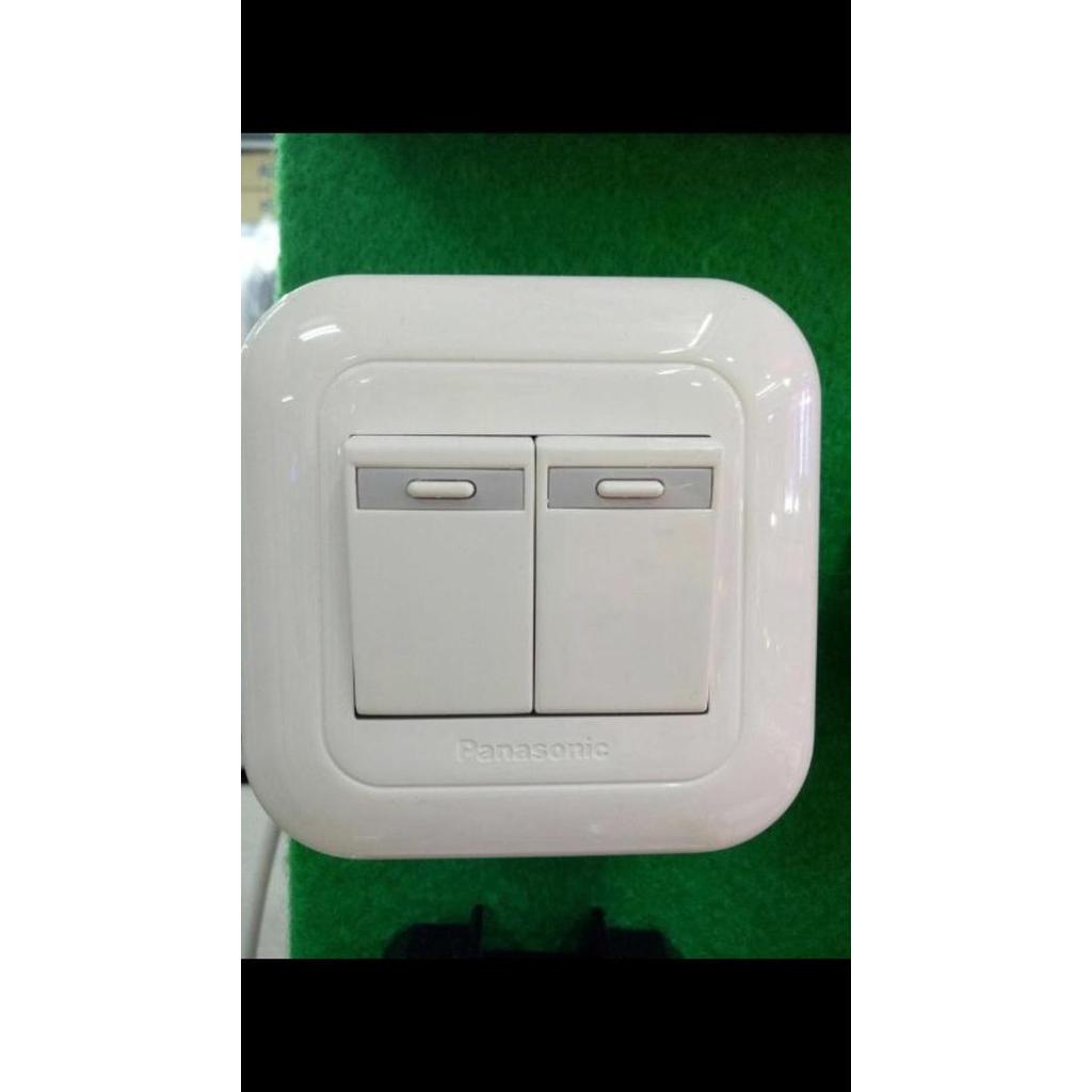 Sezo- Panasonic Saklar Seri / 2 Gang / Double / Saklar Ganda Panasonic Putih