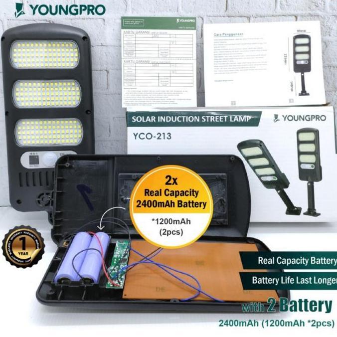 Lampu Solar Cell Panel Aio Remot Youngpro Yco 213 Led Sensor Otomatis