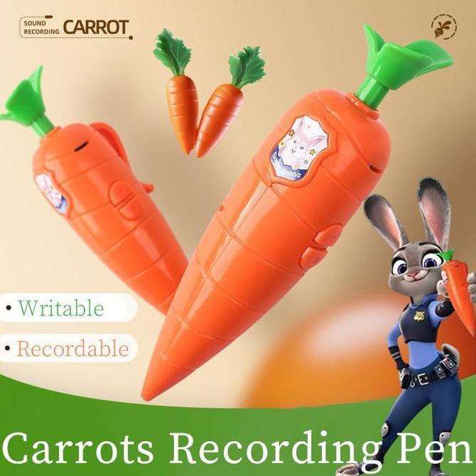 Zootopia Judy Carrot Voice Recorder Pen Creative Snake Gray Pena Rekaman Wortel