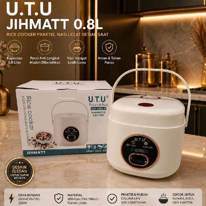 UTU Rice Cooker Mini Jihmatt 0.8L Magic com Mini Portable Traveling SR