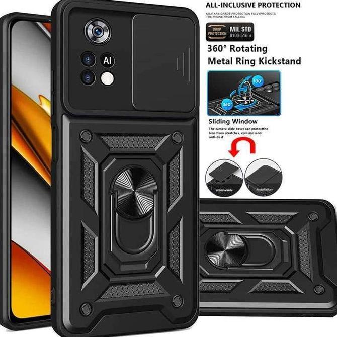 Case XIAOMI POCO M4 PRO 4G Military Iring Case Slide Camera Aksesoris Handphone