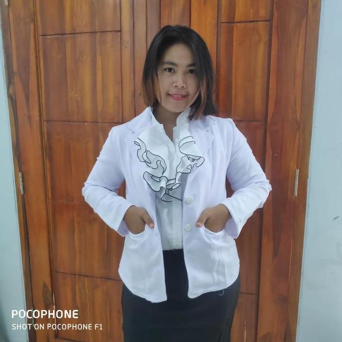 Girly- Blazer Putih Kantor Nita Blazer Kerja Nita Putih