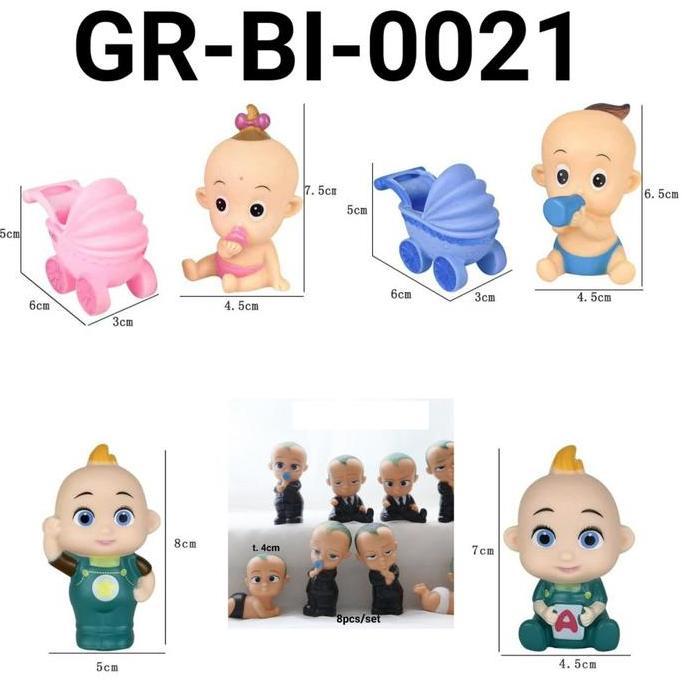 +++++] Bi-0021 Mainan cake topper figurine figurin karet baby boss