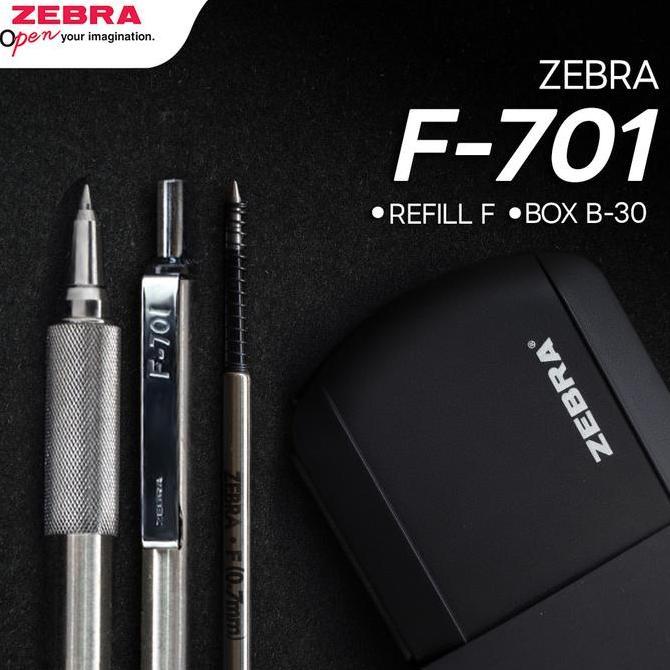 NEW  Paket Ballpoint Zebra F-701, Refill f-701 Hitam - Bisa di grafir nama