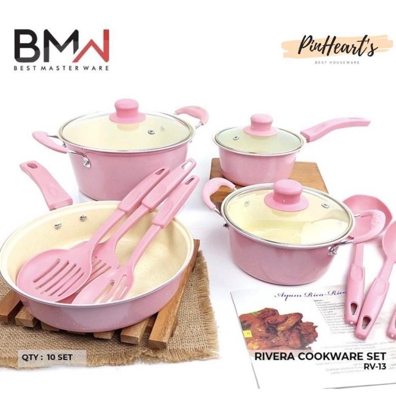 PANCI SET COOKWARE WARNA SET 13PCS FRYPAN SAUCEPAN MILKPOT & SPATULA KITCHET SET | PANCI SET RIVERRA