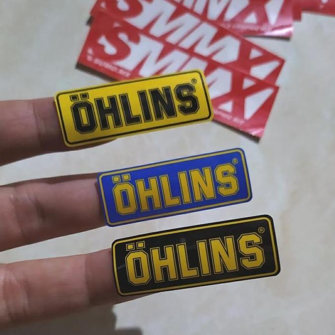 Sticker Ohlins shock USD teleskopik Black Yellow Kecil