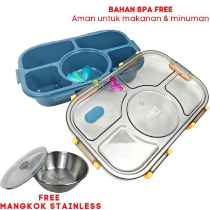 PREMIUM / RAJA INDO PROMO TERMURAH kotak makan anti tumpah 5 grid 1400ml /lunch box set tempat bekal