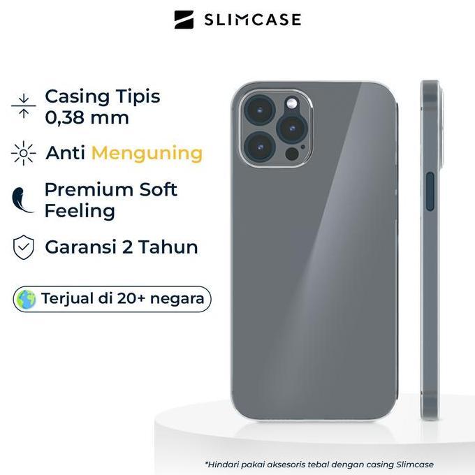 Yaycell- Casing Untuk Iphone 12 Series Slimcase Classic - Ultra-Thin 0.38 Mm, Transparan & Tidak Men