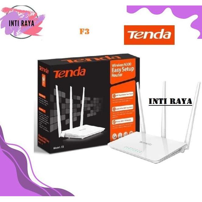 DV213 - Tenda F3 Wireless N Router 300Mbps-Tiga Antena F3