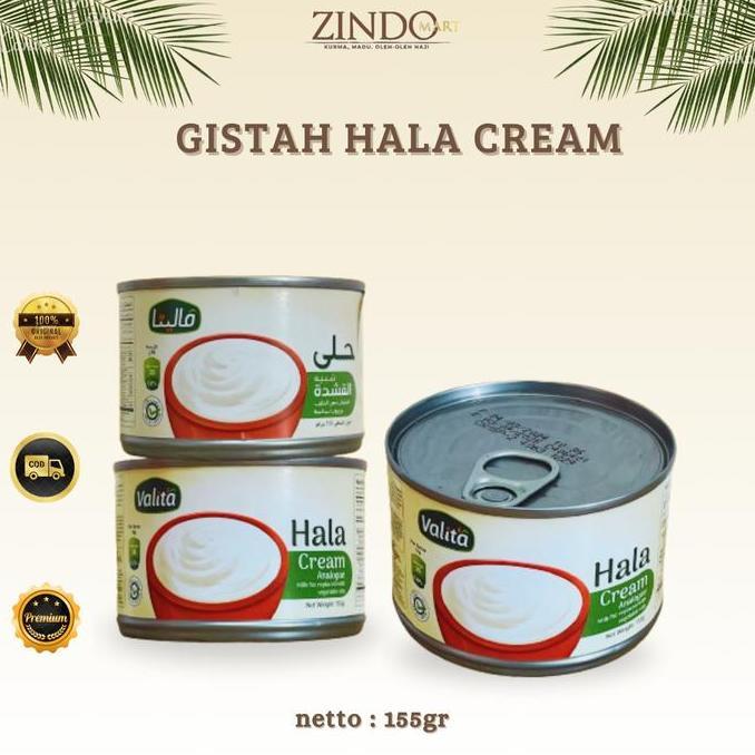 BELI 1 GRATIS 1 GISTAH HALA CREAM ANALOGUE 155GR QISTAH PURE & NATURAL CREAM DESSERT Valita Premium 