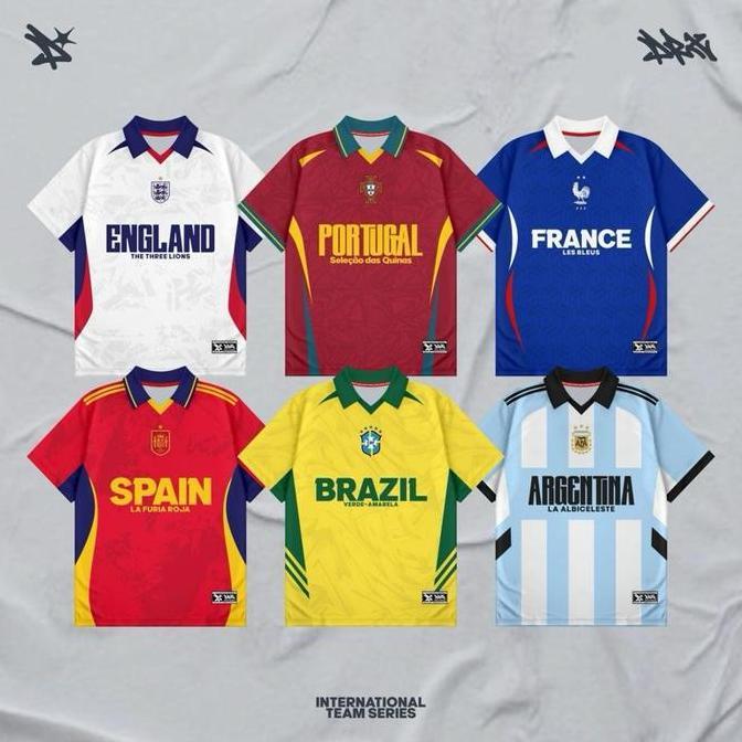 DRX Jersey Piala Dunia Tim Internasional England Portugal France Spain Brazil Argentina Seri Tim Int