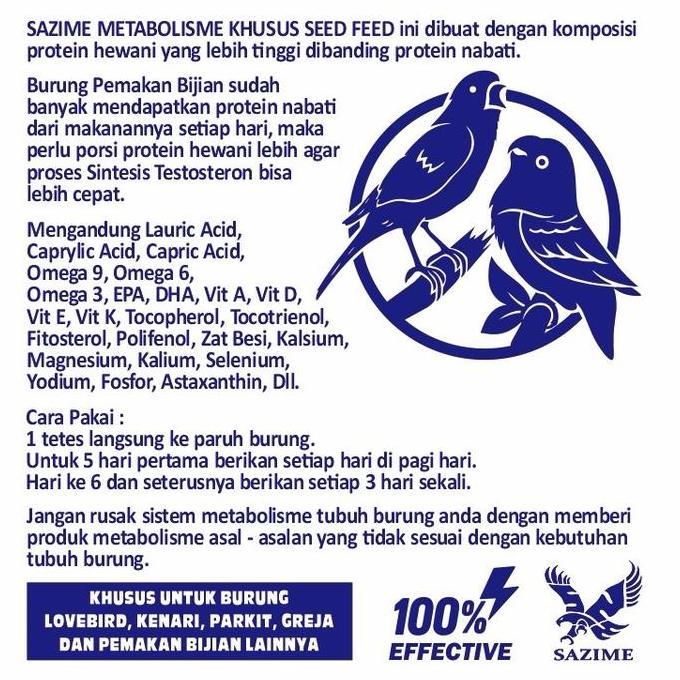 BIRU - METABOLISME KHUSUS BURUNG PEMAKAN BIJIAN SEPERTI LOVEBIRD, PARKIT, GREJA, DLL - SAZIME METASU