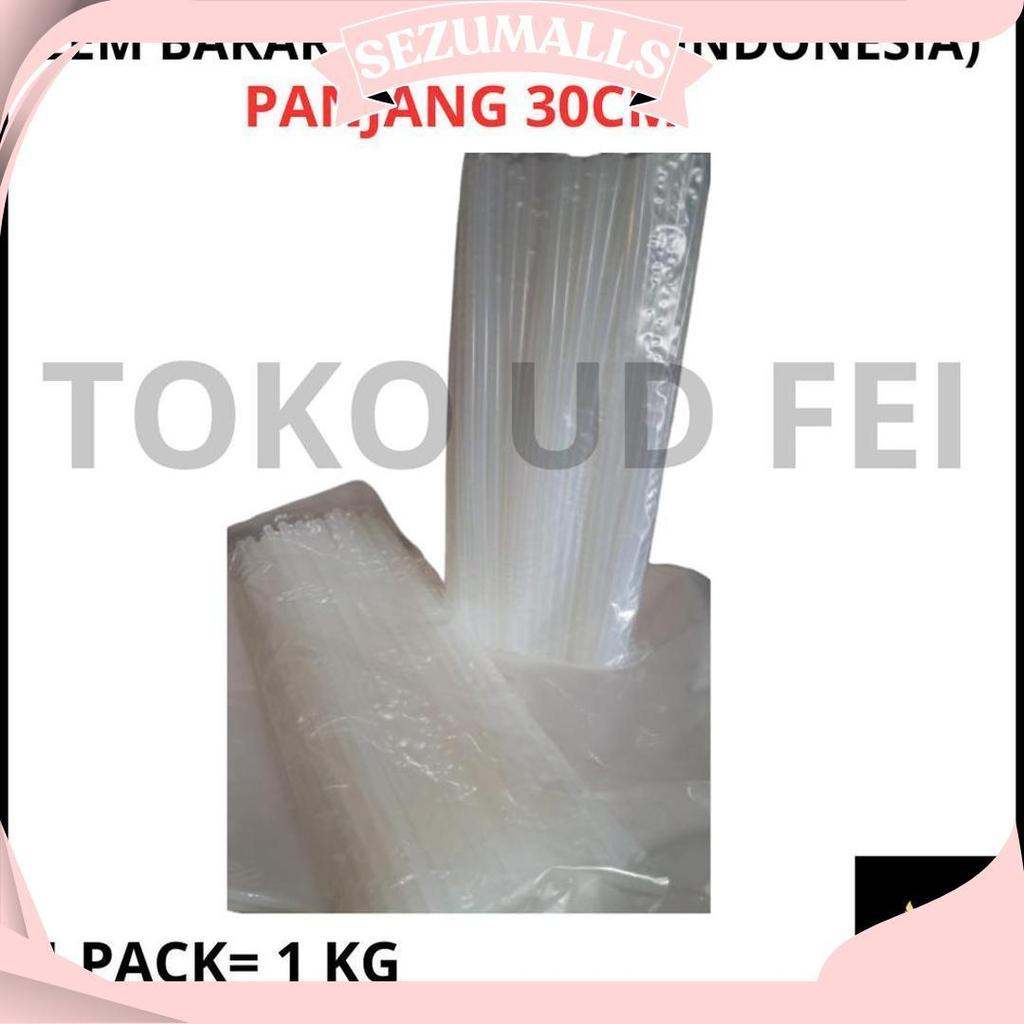 (1 KG 30CM LEM BAKAR INDONESIA) Lem Bakar Kecil/ Lem Tembak/ Lem bakar Panjang/ Lem Lilin Panjang UD