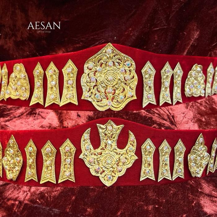 Aesan - Sortali Premium Tanduk Kerbaw Pengantin Batak Medan - Cewek, Merah Maroon