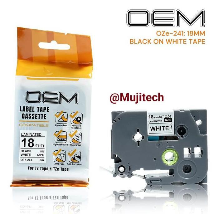 DV113 - OEM LABEL TAPE 18MM OZe untuk BROTHER PT0UCH LABELWORKS 18 MM