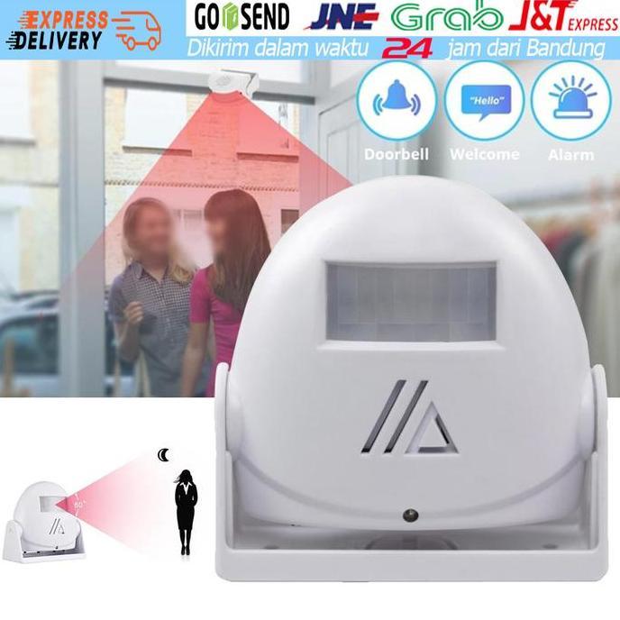 YUZABA Bel Sensor Gerak Inframerah Perangkat Selamat Datang Tamu Bel Pintu
