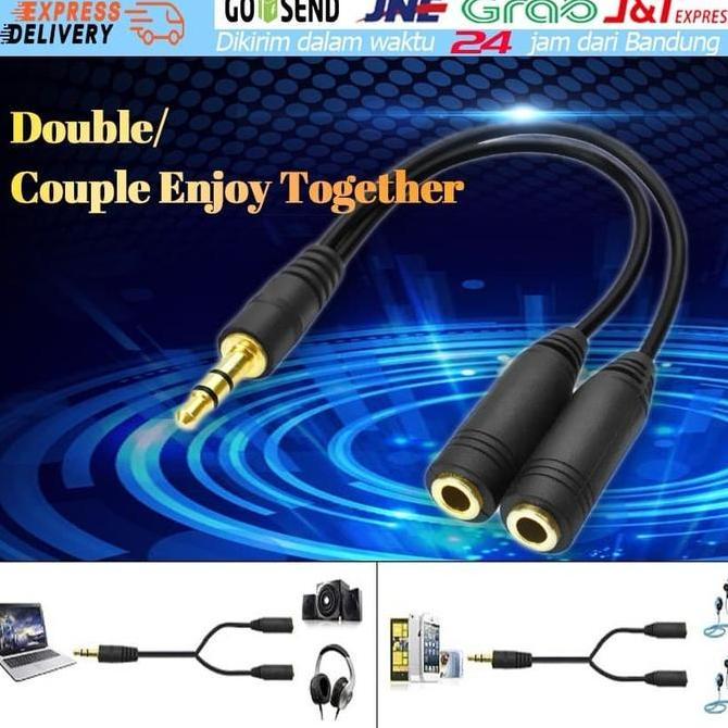 PACHAM Kabel Audio Splitter Jack 3.5mm Kabel Cabang Audio Splitter Audio Samb