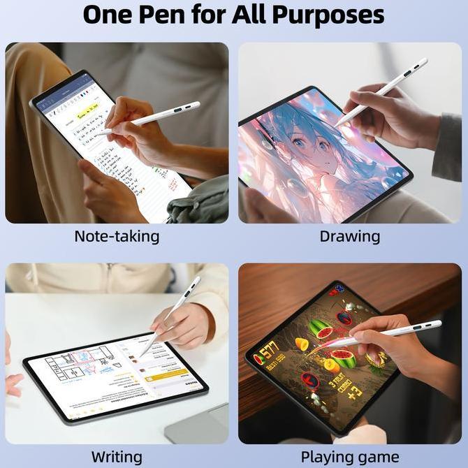 Linkid- Goojodoq Gd04 Stylus Pen Universal Pena Stylus Multifungsi With Battery Indicator Suitable F