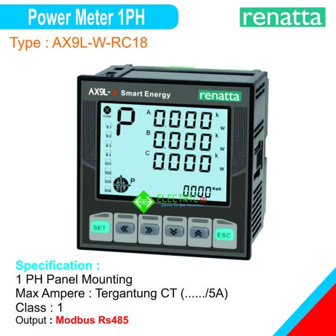 Power Meter KWH 1 Phase Modbus Rs485 Renatta Diskon