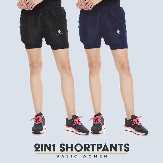 Tiento Celana Legging Short Pants 2in1 Sporty Leging Wanita