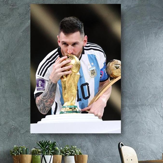 Poster Lionel Messi Argentina World Cup 2022 Winners Piala Dunia 6