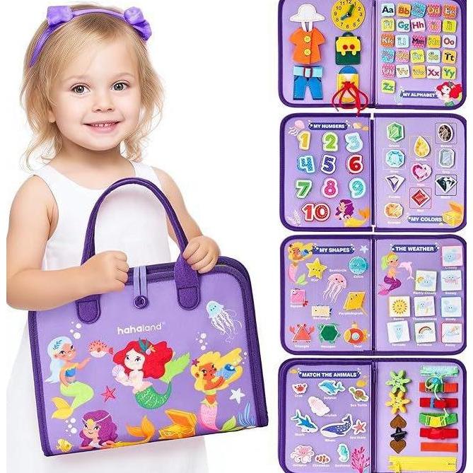 LARISS BUSY BOOK BAG | Mainan montessori edukasi busy board | Papan Busy Board