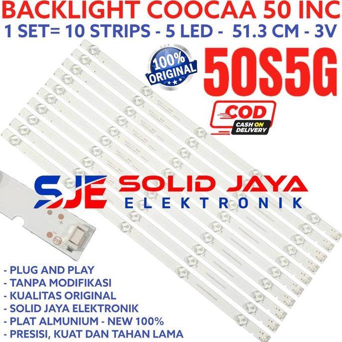 BACKLIGHT TV LED COOCAA 50 INC 50S5G 50S 50S5 G LAMPU BL 5K 3V 5 KANCING 5LED 10 BATANG COCA COOCA K