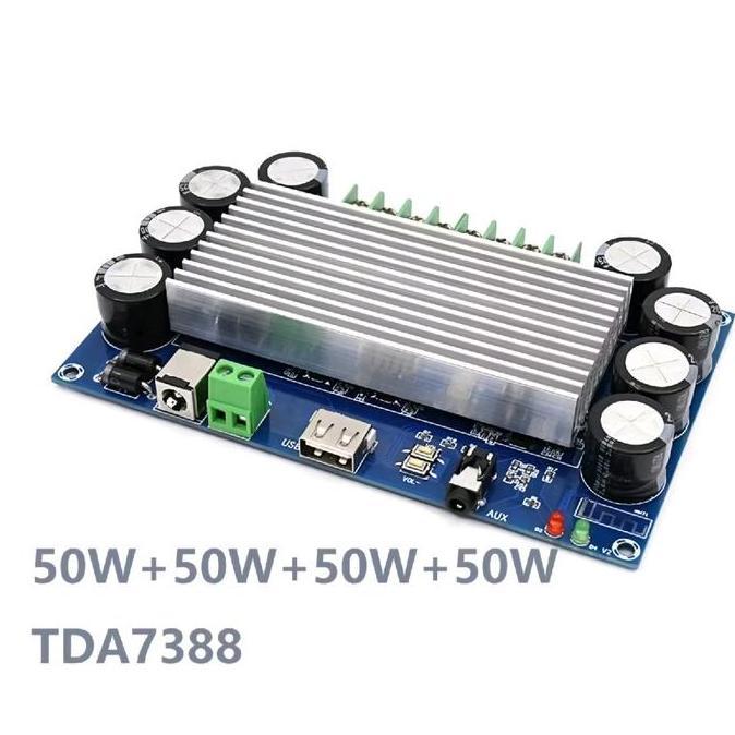 POWER AMPLIFIER 4 CHANNEL 4X50W BLUETOOTH TDA 7388 XH-A397 TERMURAH
