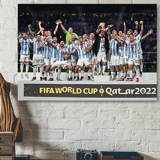 Poster Lionel Messi Argentina World Cup 2022 Winners Piala Dunia 1