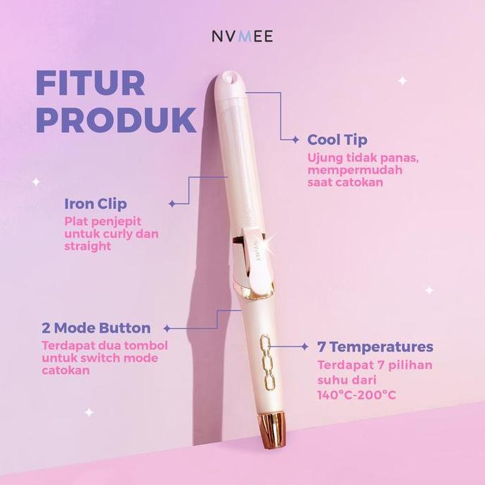 Javonam8891 - Nvmee - Alat Pengeriting Dan Pelurus Rambut 2In1 Led Touch Sagitarius