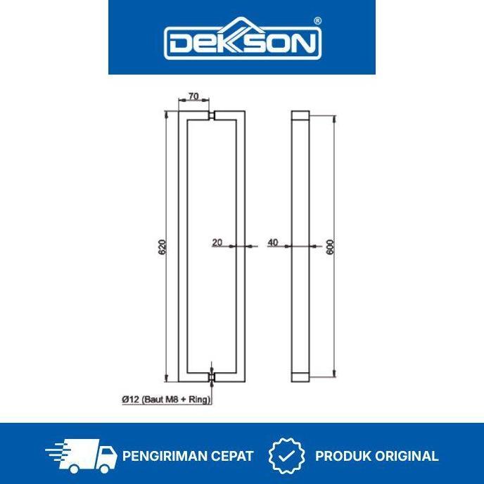 DEKKSON Pull Handle Gagang Pintu Tarik SQ PH DL801 SUS 304
