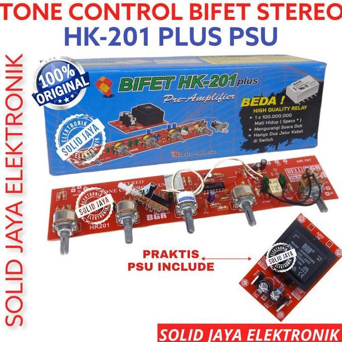 KIT TONE CONTROL BIFET HK-201 STEREO PLUS PSU TRAFO REGULATOR BI FET BI-FET HK 201 HK201 KONTROL PRE