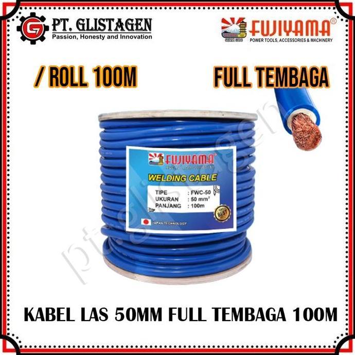 Kabel Las Tembaga Welding Cable Mesin Las Fujiyama 50Mm 100 Meter Terbaru 