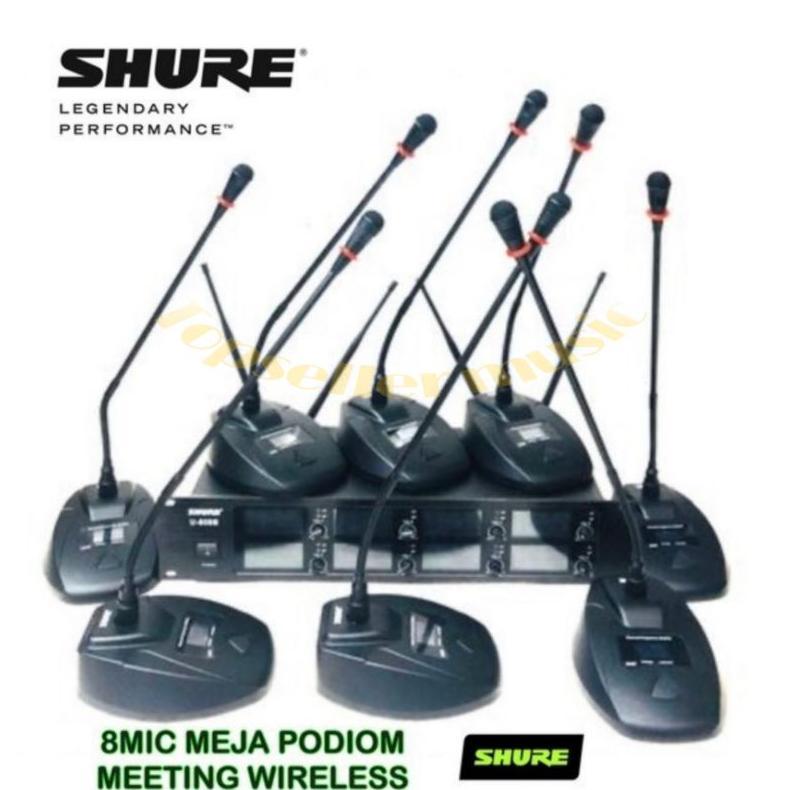 Bestseller- MIC MEJA SHURE U-808B WIRELESS 8MIC SHURE COFERENCE PODIUM/MEJA MEETING SHURE MIC