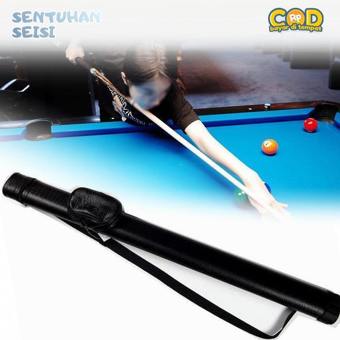 Bisa COD Billiard Cue Case Hitam Hard Cue Tas Stick Sarung Stik Billiard Bahan Kulit