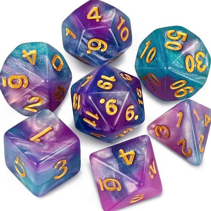 ATHHINE 7Pcs Dadu Dnd Polyhedral Dice Dadu Dnd Transparan Dadu Polyhedral Dadu Angka Dadu Unik Dadu 