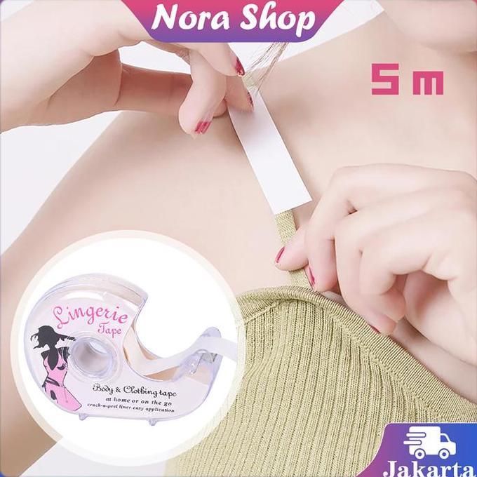 IUMAORI 5M Body Tape Invisible Dress Dan Lingerie Tape  V-Line Selotip Baju Double Tape Transparan
