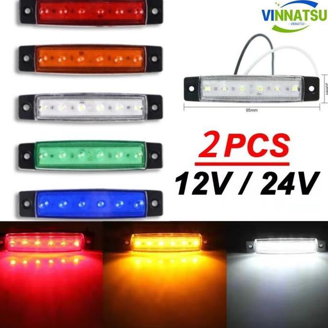 YUKAAME 2PCS Lampu Bak Samping Lampu Bak Truk 12/24V Samping Anti Air Topi Kabin Truk Anti Air Topi 