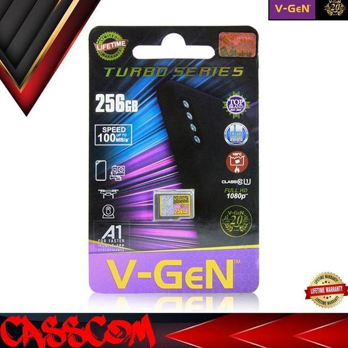 MicroSD V-GeN Turbo 256GB Class 10 Memory Card Micro SD VGEN 256 GB