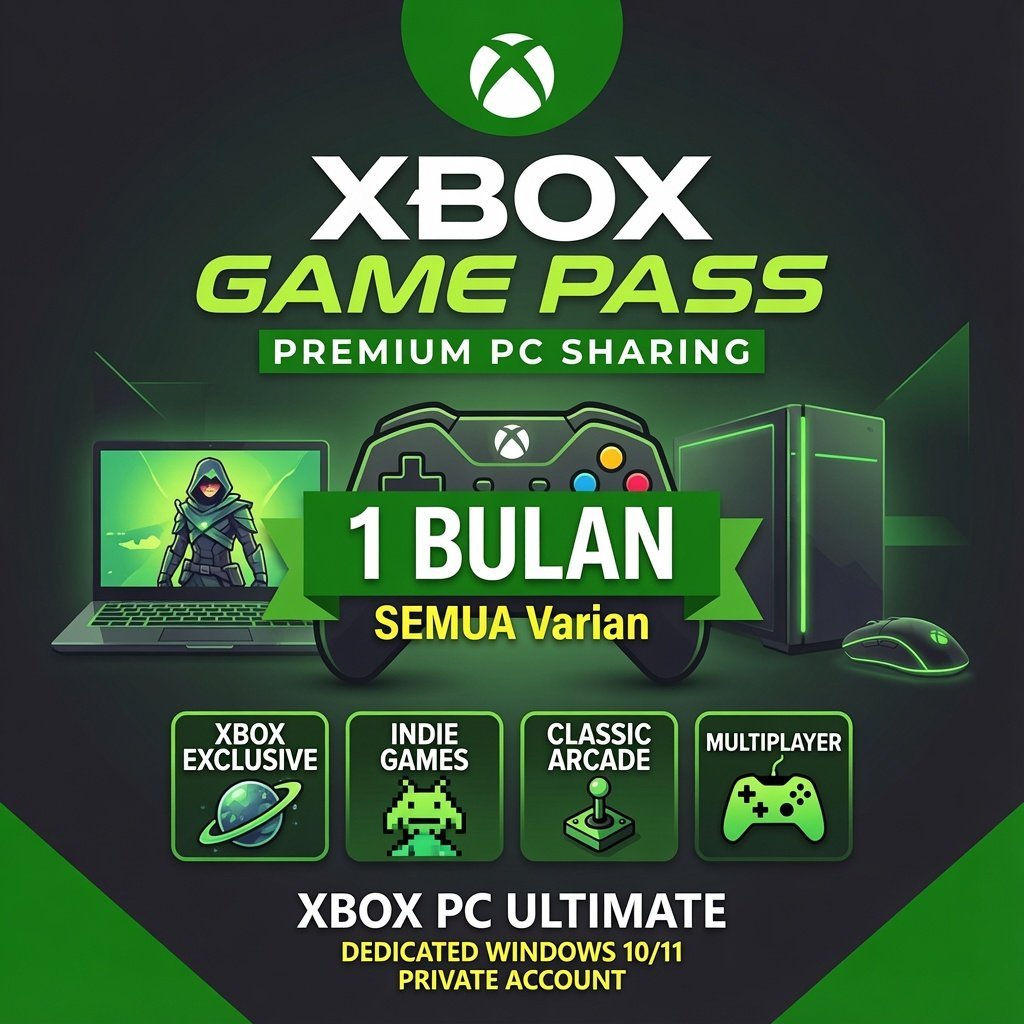 Xbox PC Game Pass Premium 1 Bulan Sharing Original Windows 10/11 Ribuan Game Siap Pakai