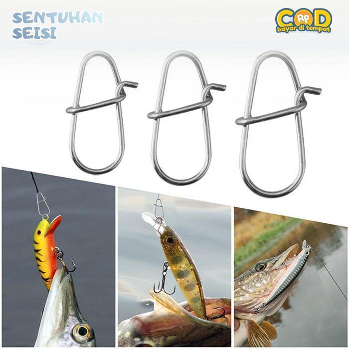 Bisa COD 100Pcs Peniti Pancing Snap Stainless Kuat Untuk Segala Jenis Umpan Ikan