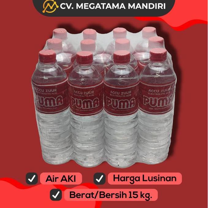 Accu Zuur Air Zuur Battery Electrolyte 1 Liter Isi 12 Botol Cocok Untuk Aki Gs Yuasa & Semua Merk Ak