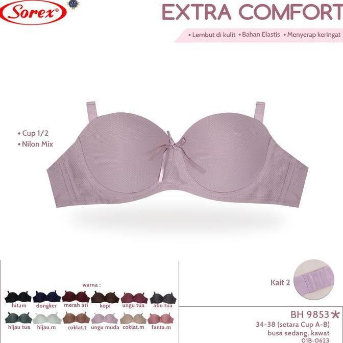 Diang- Bra Kat Sorex 9853 Cup Setengah/Half Cup Bra Sorex Size 32-38 Cup A-B/Bra Katun Sorex Berp-P
