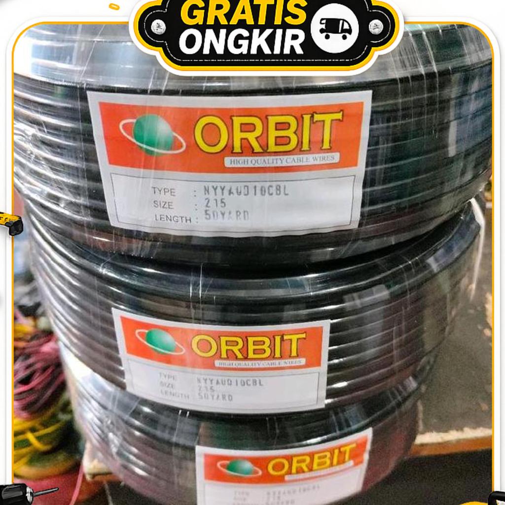 Kabel 2X1.5 Serabut 50 Yard Hitam Serabut Orbit