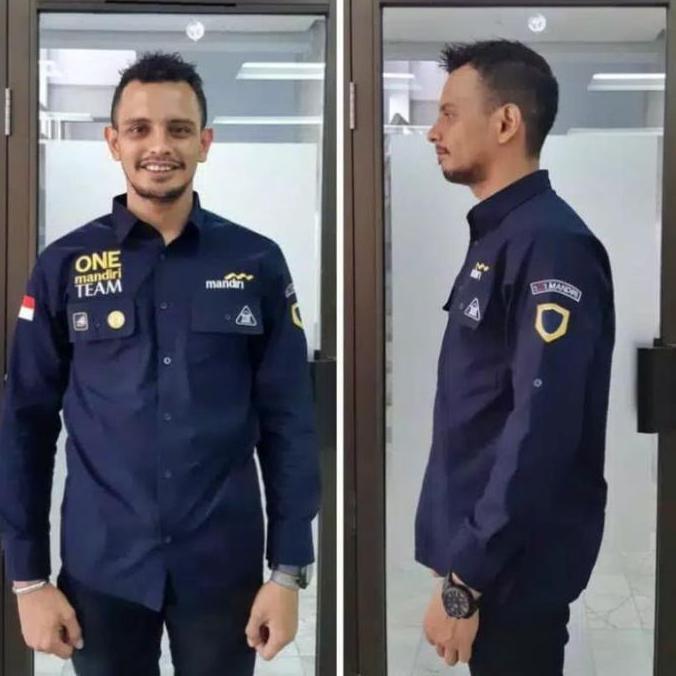 kemeja mandiri/ bukan untuk custom/ pdl bank mandiri/ kemeja one mandiri team/ kemeja pria lengan pa
