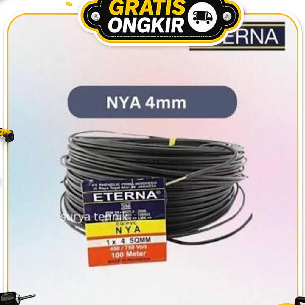 Kabel Nya 4 Mm Eterna @100M/ Kawat Tembaga Tunggal / Nya 4Mm